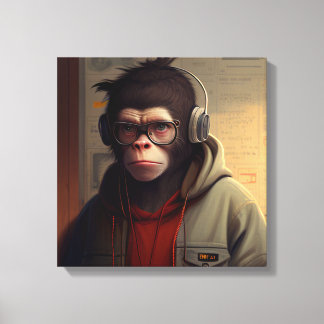 Monkey abstract art canvas