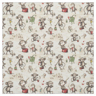 Monkey Adventures: Whimsy Monkey Fabric