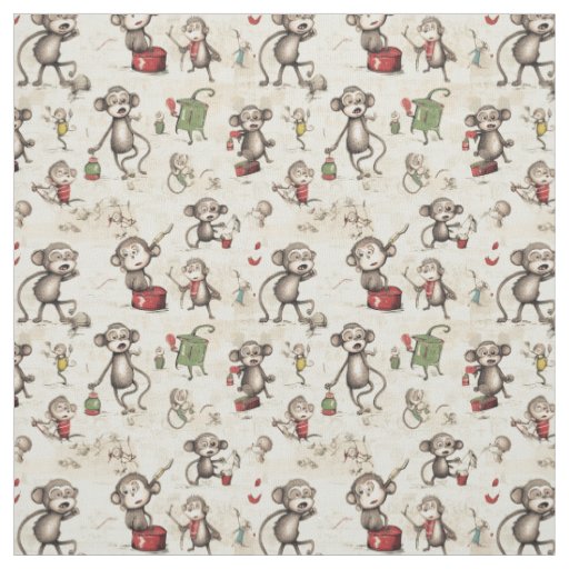 Monkey Adventures: Whimsy Monkey Fabric