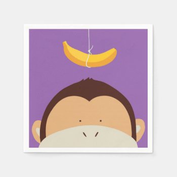 Monkey And Banana Napkins by Zazzlemm_Cards at Zazzle