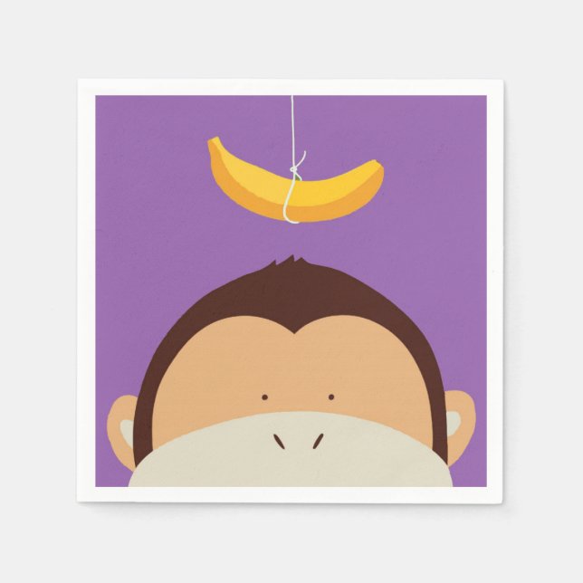 Monkey and Banana Paper Napkins (Front)