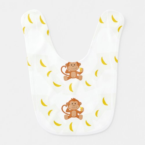 Monkey and bananas baby bib