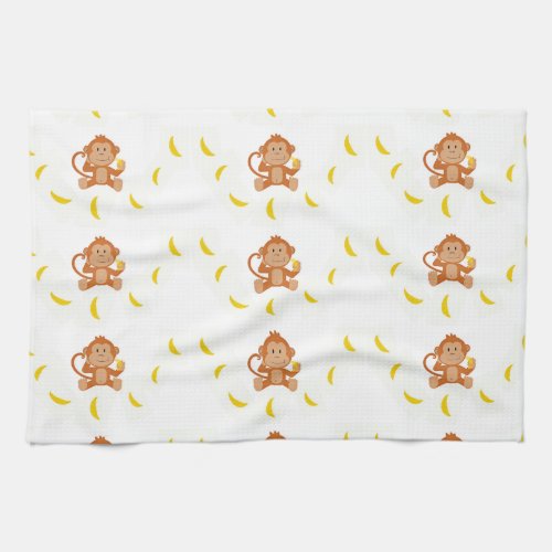 Monkey and bananas kitchen towel