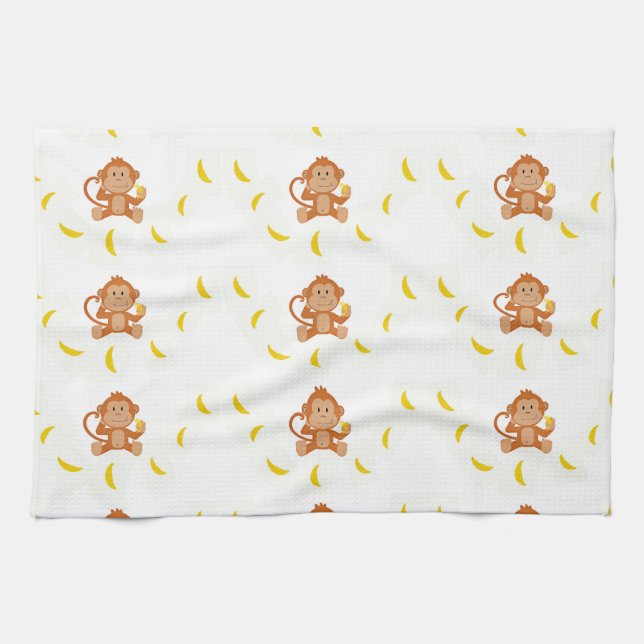 Monkey and bananas kitchen towel (Horizontal)