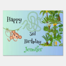 Monkey and bananas maze birthday yard signs
