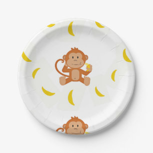 Monkey and bananas paper plates