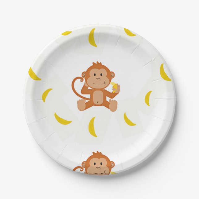 Monkey and bananas paper plates (Front)