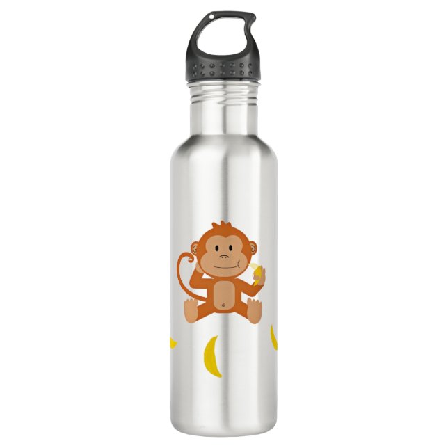 Monkey and bananas stainless steel water bottle (Front)