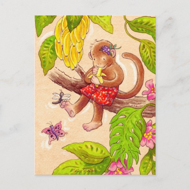 Monkey and Dragonfly Postcard (Front)