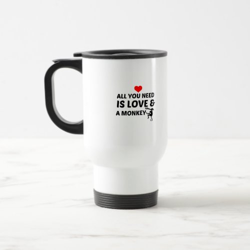 MONKEY AND LOVE TRAVEL MUG