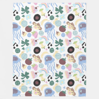 monkey and music fleece blanket