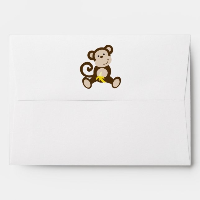 Monkey and Polka Dots Envelope (Back (Top Flap))
