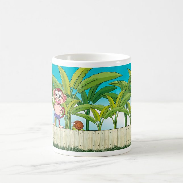 Monkey and Snail in Tropical Jungle Scene Coffee Mug (Creator Uploaded)
