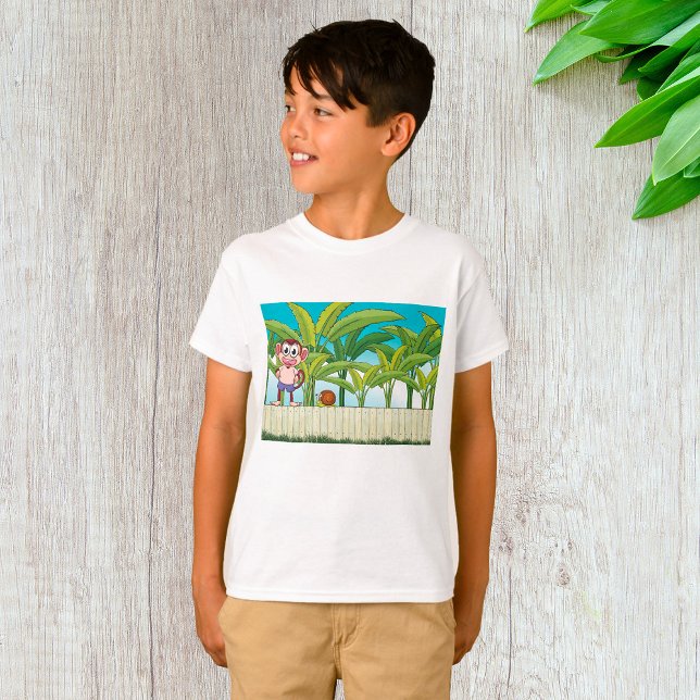 Monkey and Snail in Tropical Jungle Scene T-Shirt (Creator Uploaded)