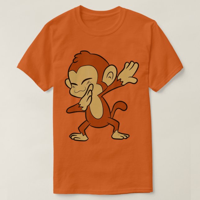 Monkey Animal Ape Funny Dabbing Monkey  T-Shirt (Design Front)