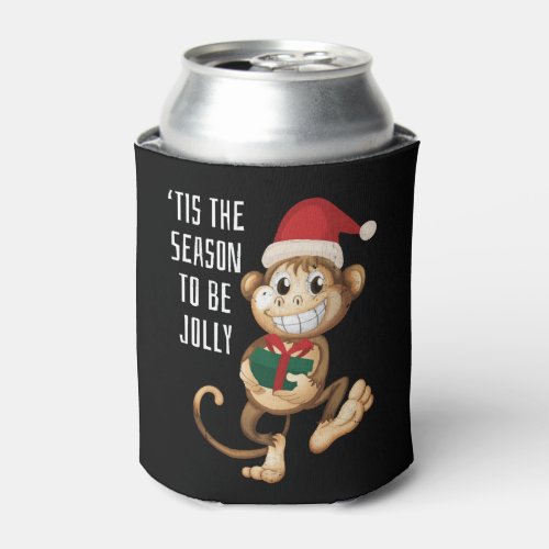 Monkey Animal Christmas Can Cooler