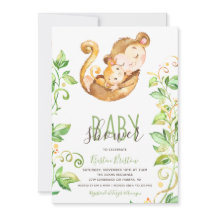 Monkey Animal Jungle Baby Shower Invitation