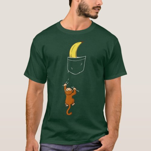 Monkey Ape Chimpanzee Orangutan Pocket  T_Shirt