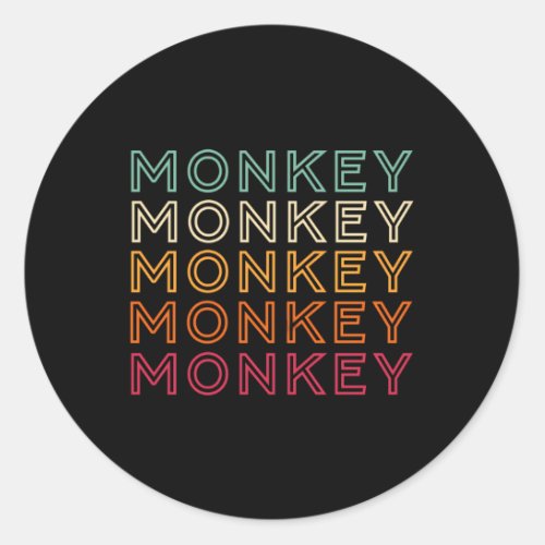 Monkey Ape Gorilla Monkey Classic Round Sticker