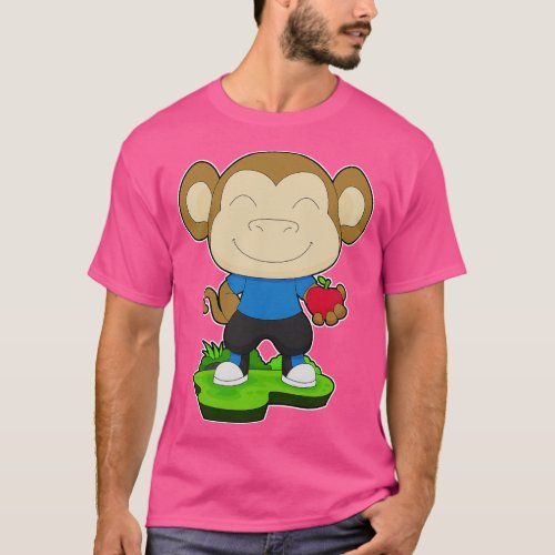 Monkey Apple Fruit T_Shirt