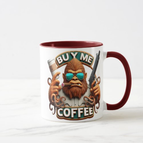 Monkey Armed With Caffeine Buy Me A Coffee Mug