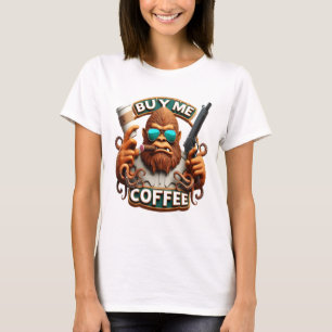 Monkey Armed With Caffeine Buy Me A Coffee T-Shirt