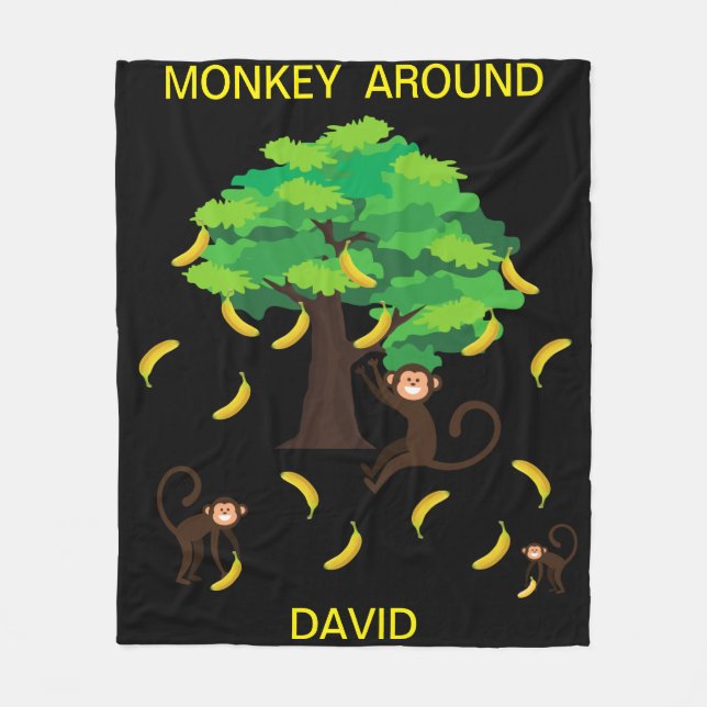 "Monkey Around"   Fleece Blanket (Front)