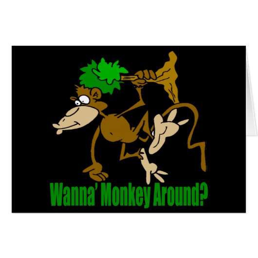 Monkey Around Funny T-shirts Gifts Cards (Front Horizontal)
