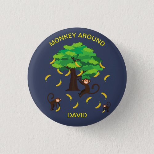 Monkey Around Monkeys Going Bananas    Button