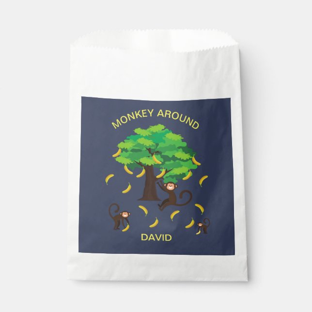 "Monkey Around" Monkeys Going Bananas   Favor Bag (Front)