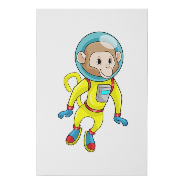Monkey as Astronaut Faux Canvas Print (Front)