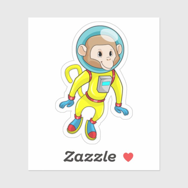 Monkey as Astronaut Sticker (Sheet)