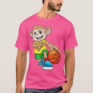Monkey as basketball player with basketball 2 T-Shirt