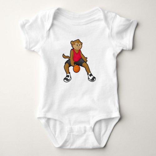 Monkey as Basketball player with Basketball Baby Bodysuit