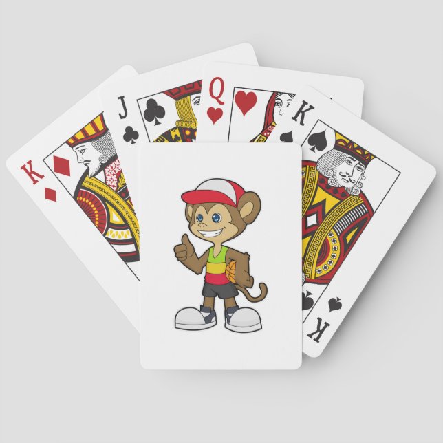 Monkey as Basketball player with Basketball Poker Cards (Back)