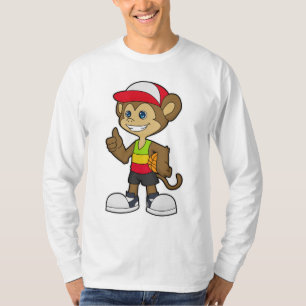 Monkey as Basketball player with Basketball T-Shirt