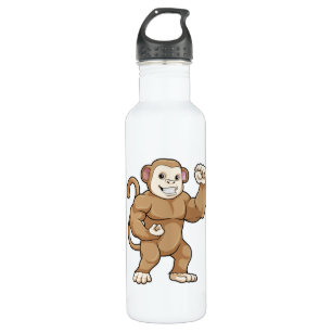 Monkey as Bodybuilder at Bodybuilding Stainless Steel Water Bottle