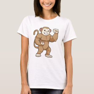 Monkey as Bodybuilder at Bodybuilding T-Shirt