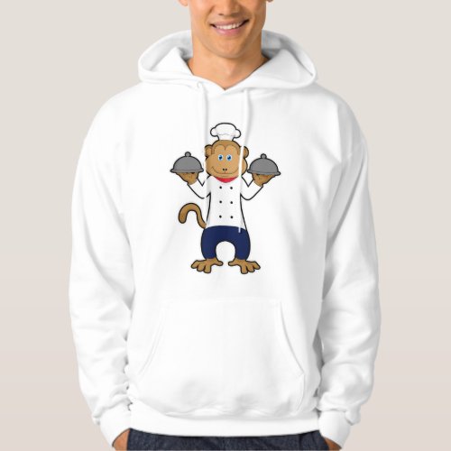 Monkey as Cook with Serving plates Hoodie