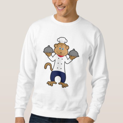 Monkey as Cook with Serving plates Sweatshirt