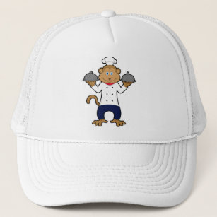 Monkey as Cook with Serving plates Trucker Hat