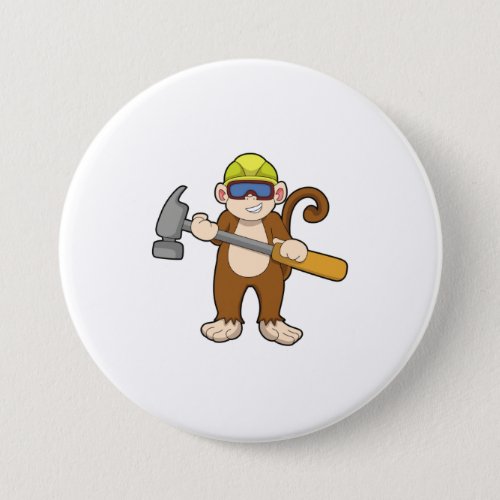 Monkey as Craftsman with Hammer Button