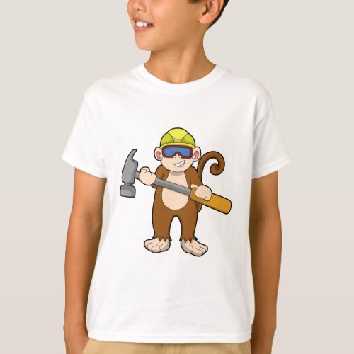 Monkey as Craftsman with Hammer T_Shirt