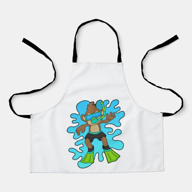 Monkey as Diver with Snorkel Apron (Front)
