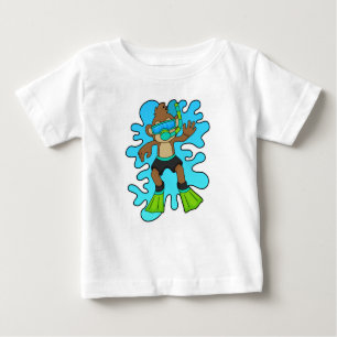 Monkey as Diver with Snorkel Baby T-Shirt
