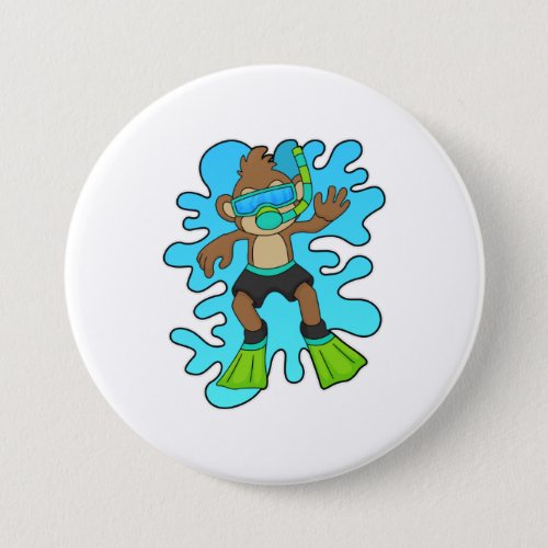 Monkey as Diver with Snorkel Button