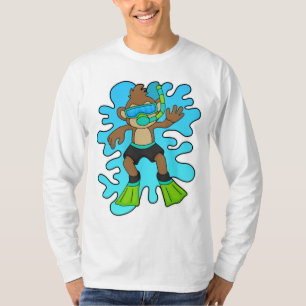 Monkey as Diver with Snorkel T-Shirt