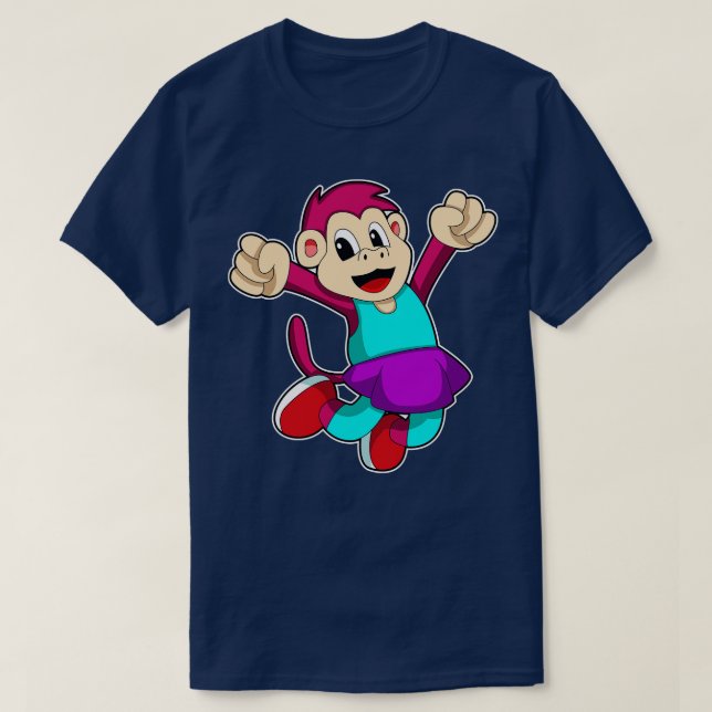 Monkey as Girl with Skirt T-Shirt (Design Front)