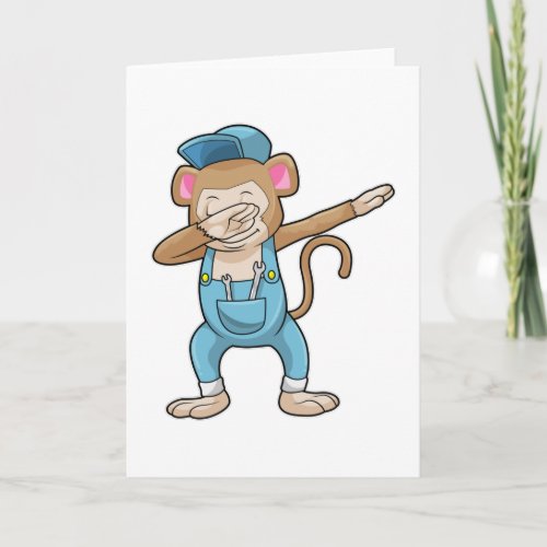 Monkey as Mechanic at Hip Hop Dance Dab Card
