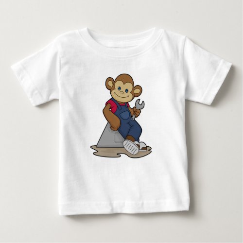 Monkey as Mechanic with Wrench Baby T_Shirt